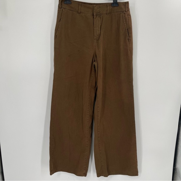 Good American Good Relaxed Skate Pants High Rise Wide Leg Brown Trouser 8/29 - Picture 2 of 14
